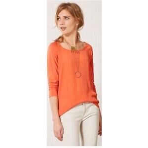 Anthropologie Dolan Tee Womens Medium Orange Red T Shirt Top Long Sleeve